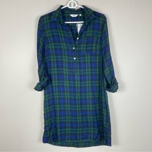 Crown & Ivy Womens XS Shirt Dress Plaid Collared Long Sleeve Lake Adventures